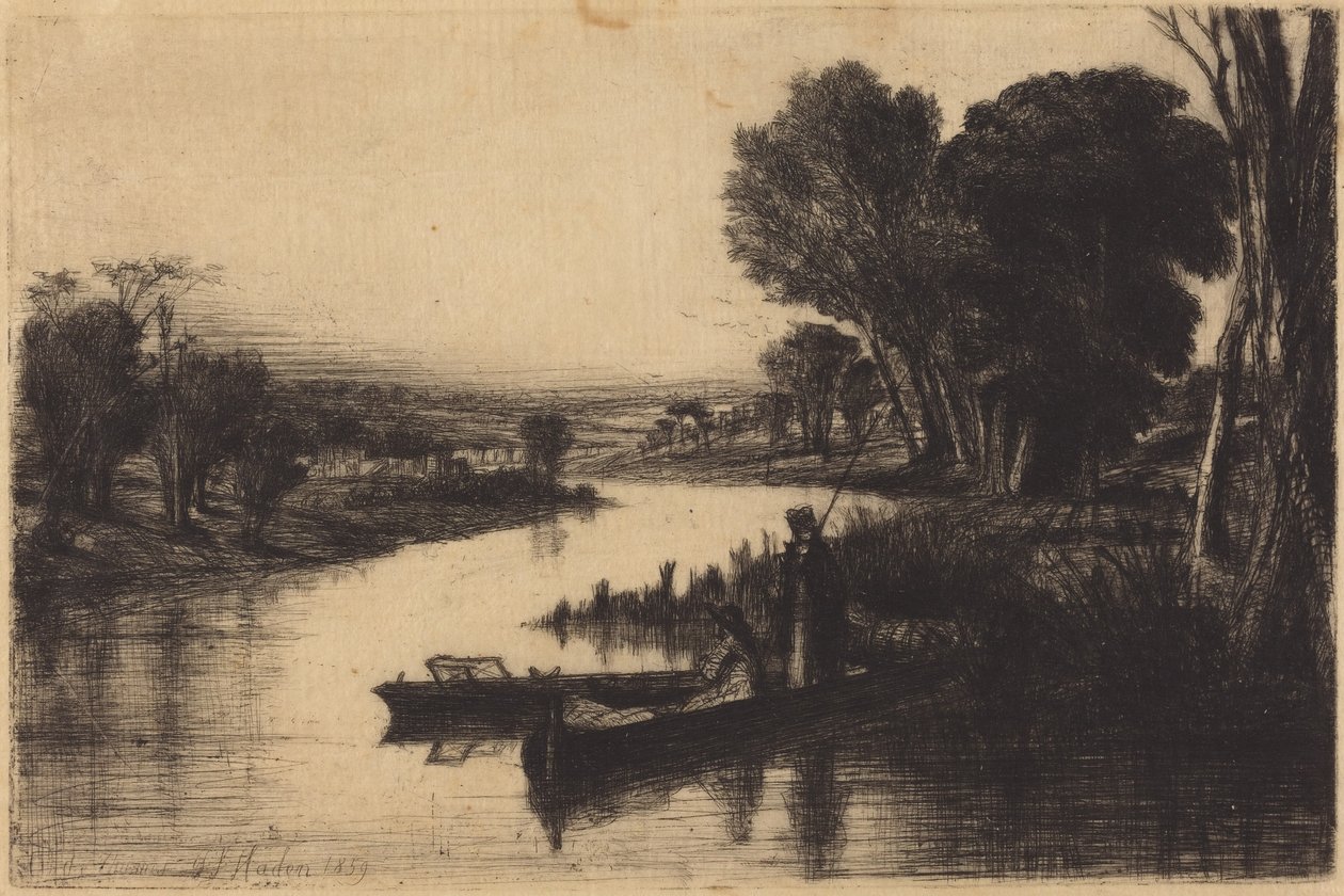 Fiskere på Themsen af Francis Seymour Haden