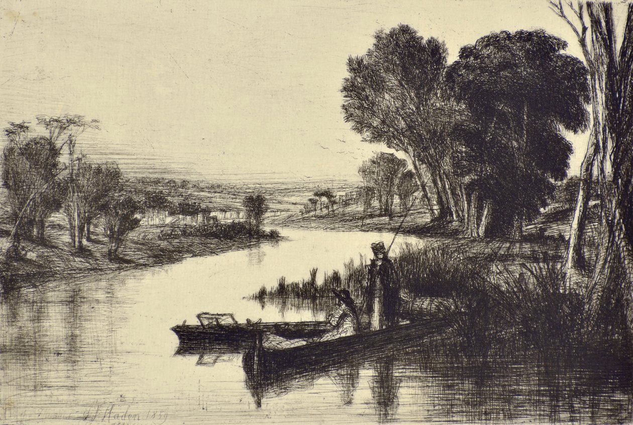 Thames Fishermen No.1 af Francis Seymour Haden