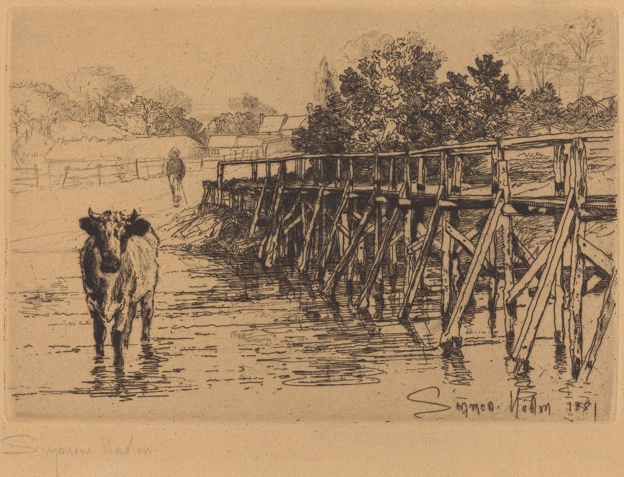 Village Ford af Francis Seymour Haden