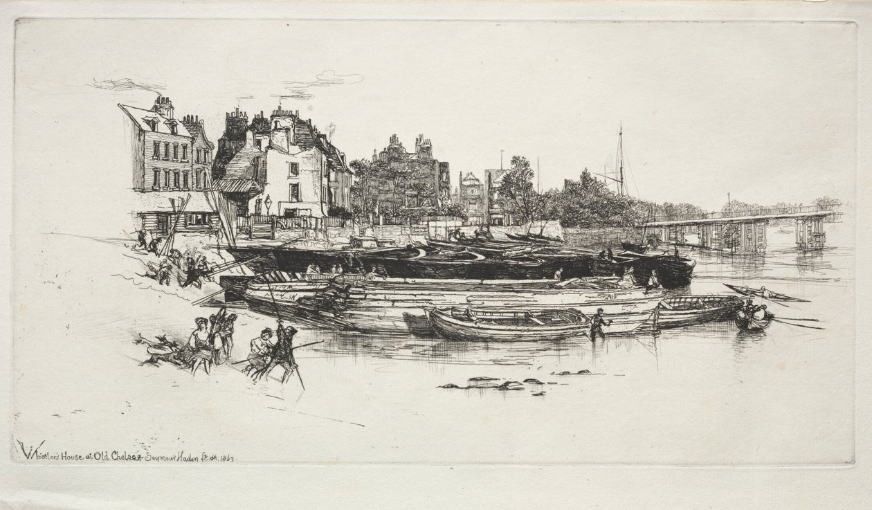Whistlers House, Old Chelsea, 1863. af Francis Seymour Haden