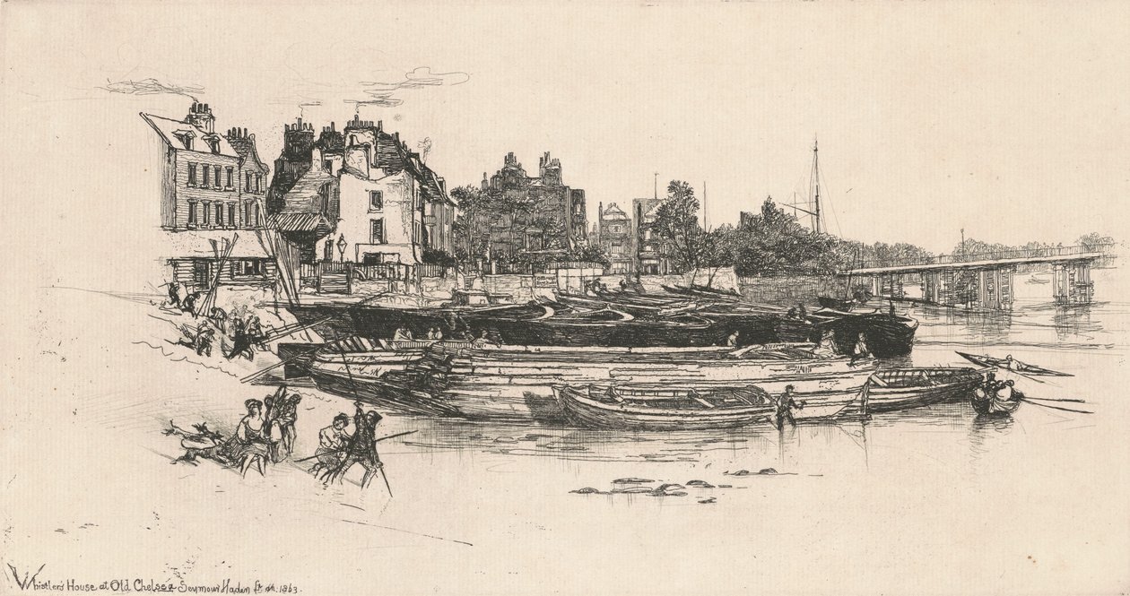 Whistlers hus i det gamle Chelsea af Francis Seymour Haden