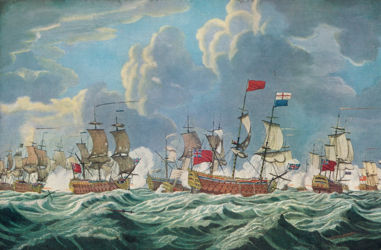 Slaget ved Quiberon Bay, c1765 af Francis Swaine