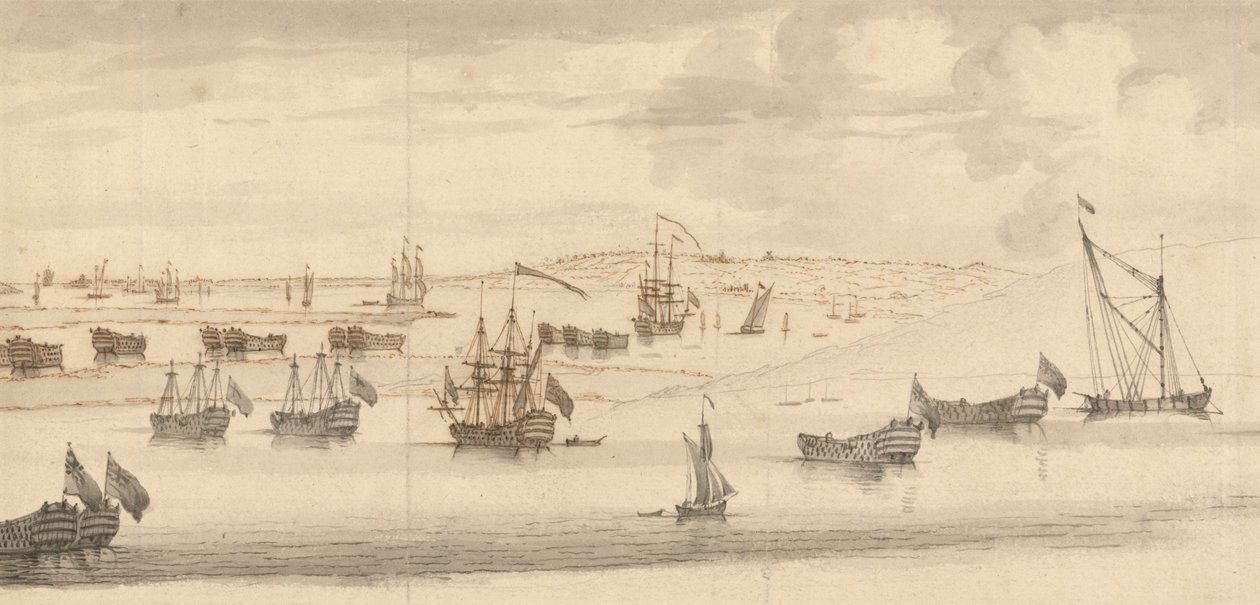 Hulks i Medway af Francis Swaine
