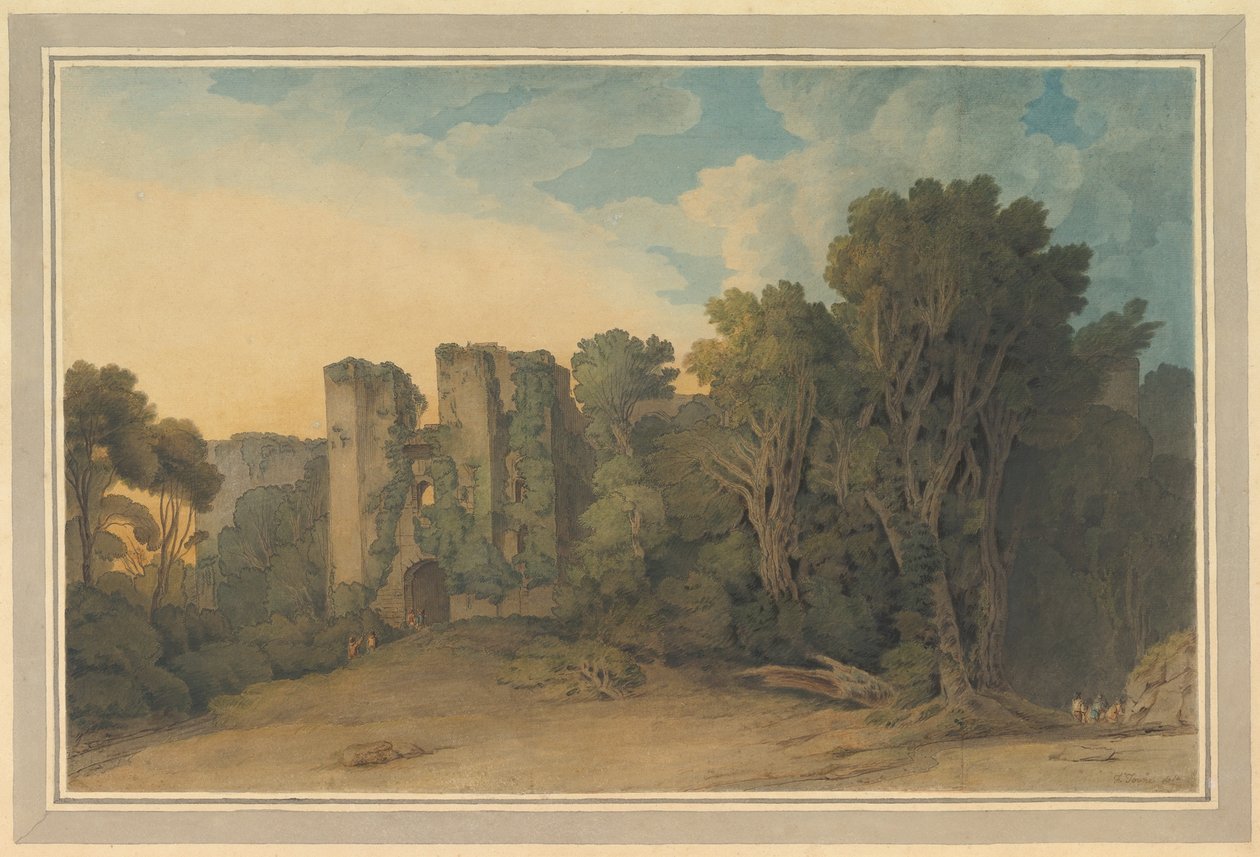 Berry Pomeroy-slottet i Devon af Francis Towne