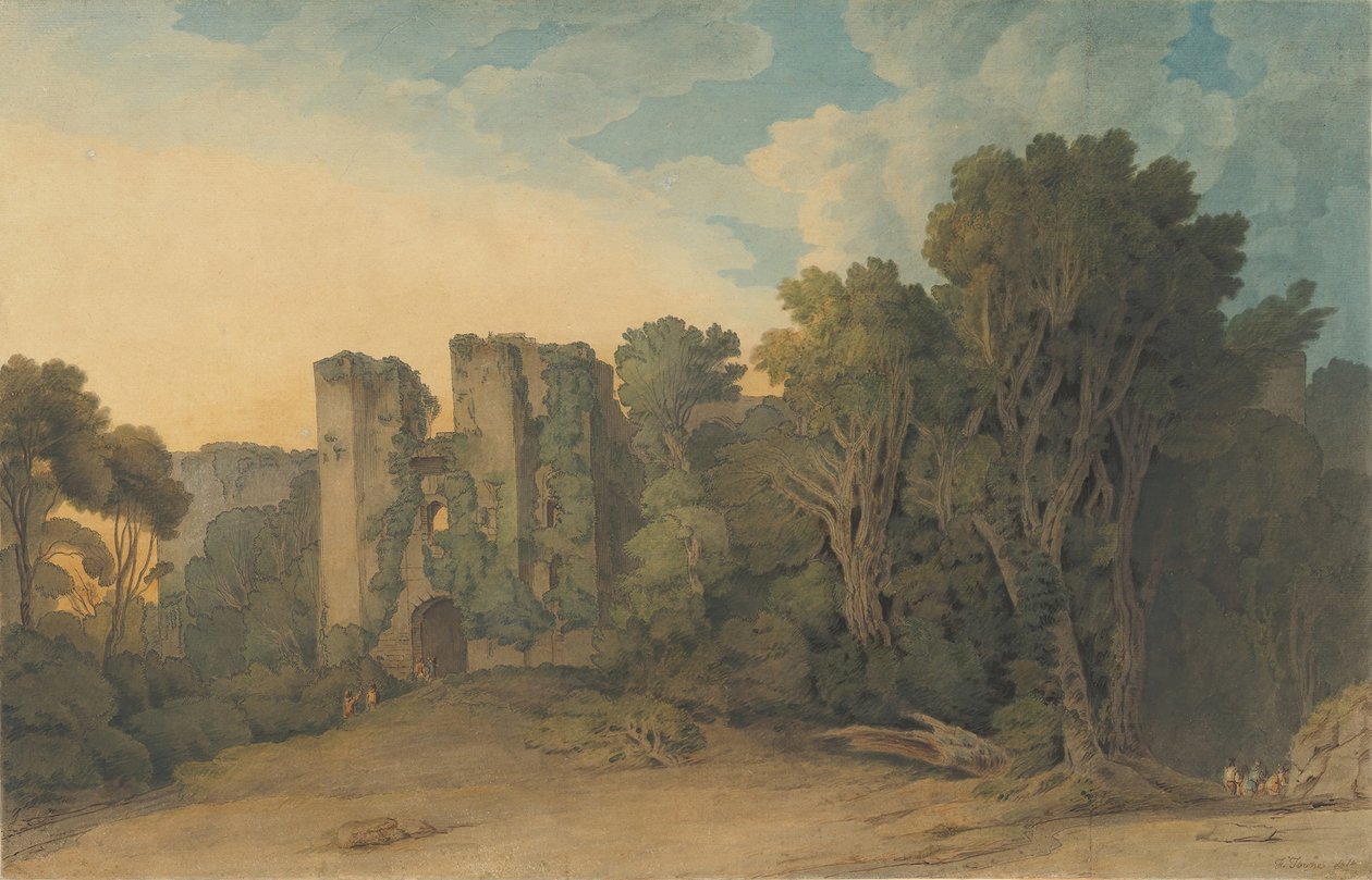 Berry Pomeroy Castle i grevskabet Devon, 1775-1805. af Francis Towne
