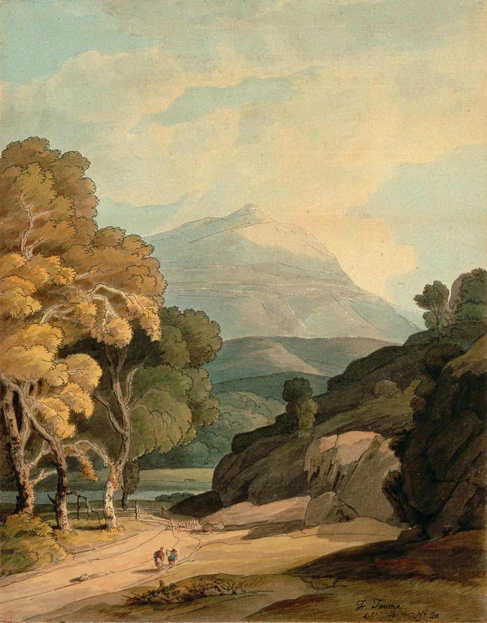 I nærheden af Maentwrog, North Wales (akvarel på papir) af Francis Towne