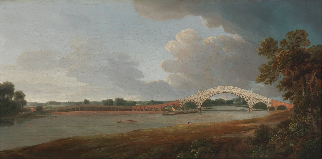 Old Walton Bridge af Francis Towne