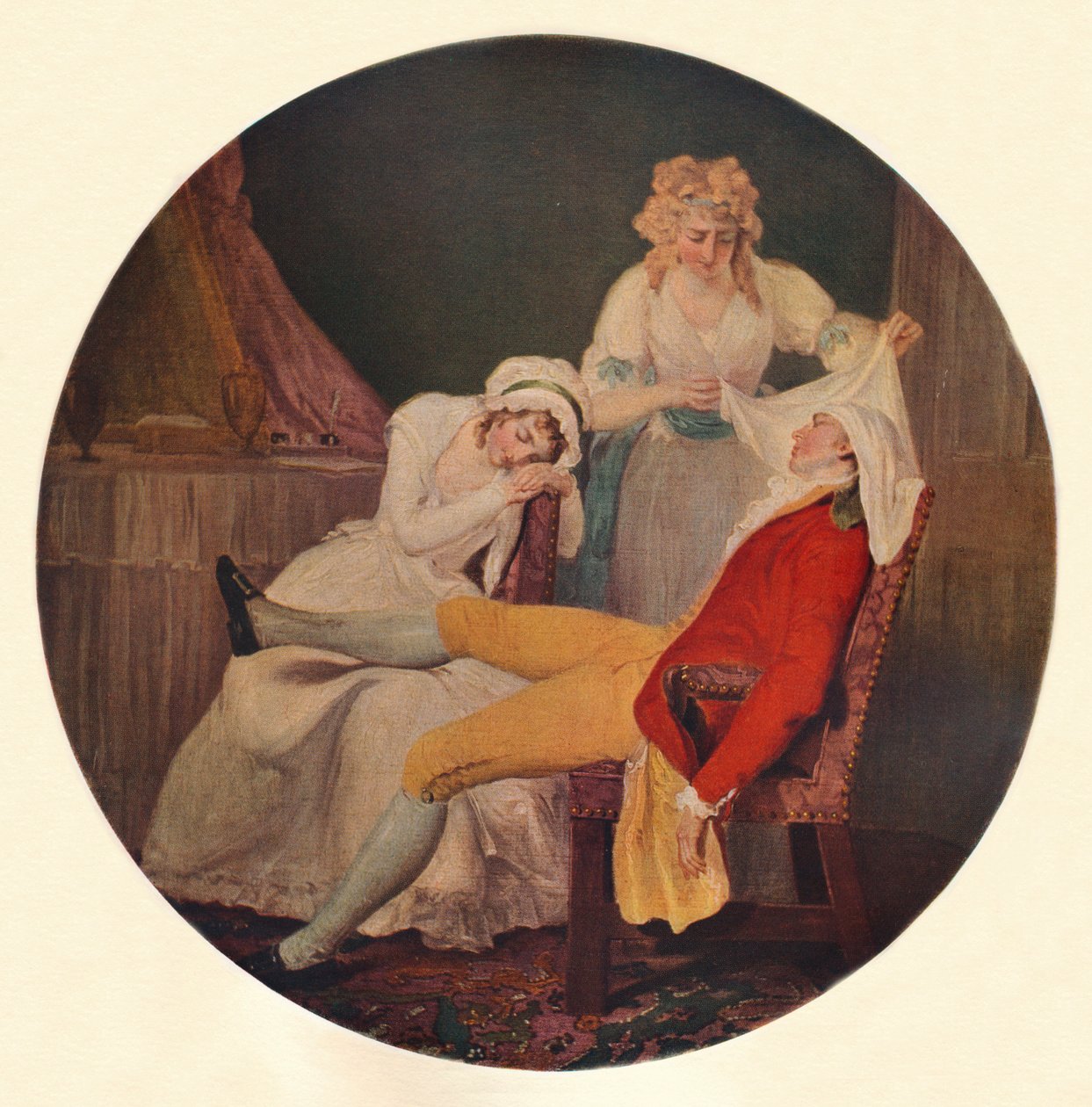 Lady Easys Steinkirk: A Scene from The Fearless Husband af Colley Cibber Act V, Scene 5, 193 af Francis Wheatley