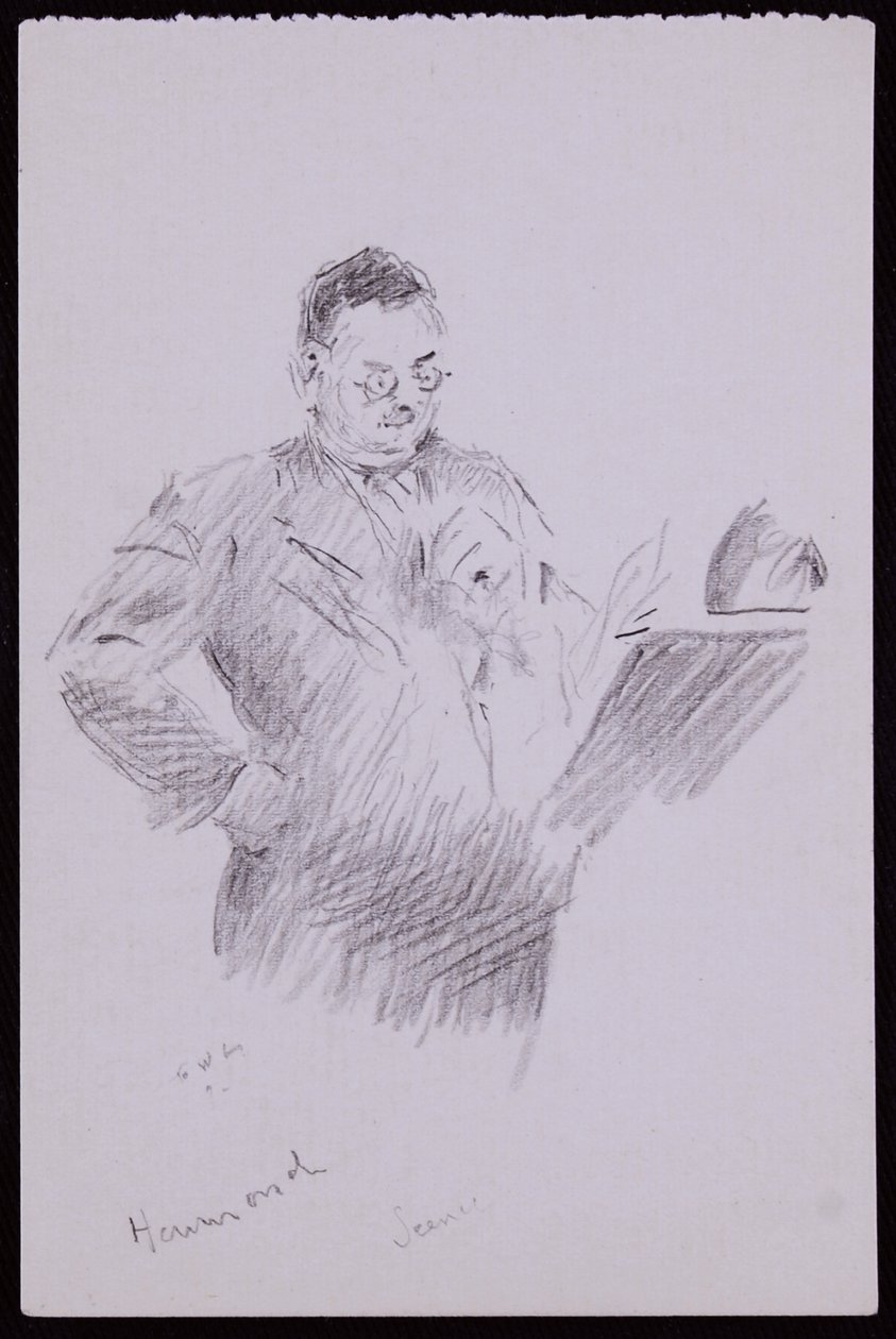 Portræt af Aubrey Hammond, ca. 1934 (blyant på papir) af Francis Wilfred Lawson