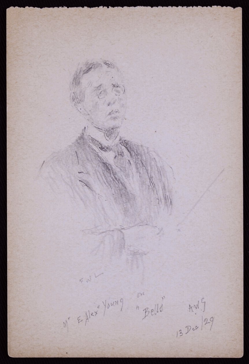 Portræt af E Alex Young af Francis Wilfred Lawson