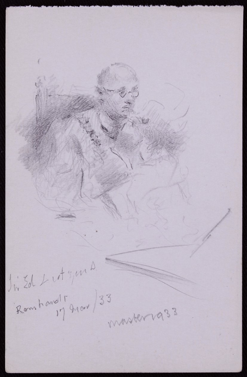 Portræt af Edwin Lutyens af Francis Wilfred Lawson