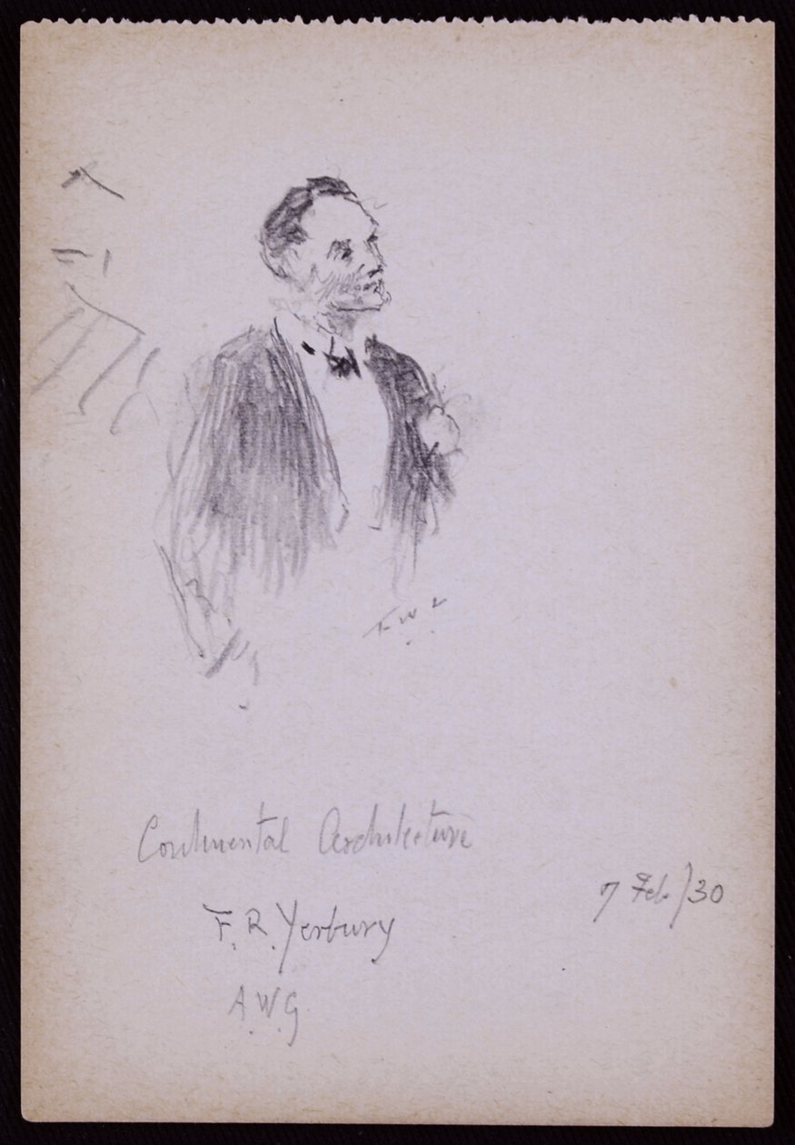 Portræt af FR Yerbury af Francis Wilfred Lawson