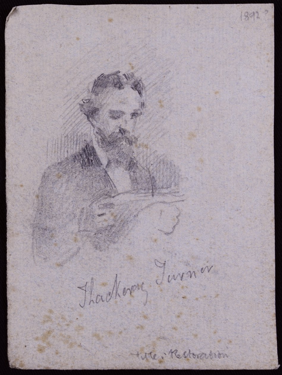 Portræt af H Thackeray Turner, ca. 1900 (blyant på papir) af Francis Wilfred Lawson