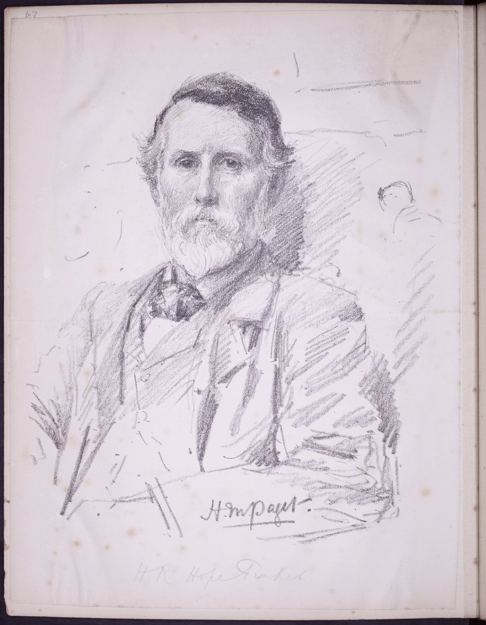 Portræt af Hope-Pinker HR, ca. 1900 (blyant på papir) af Francis Wilfred Lawson
