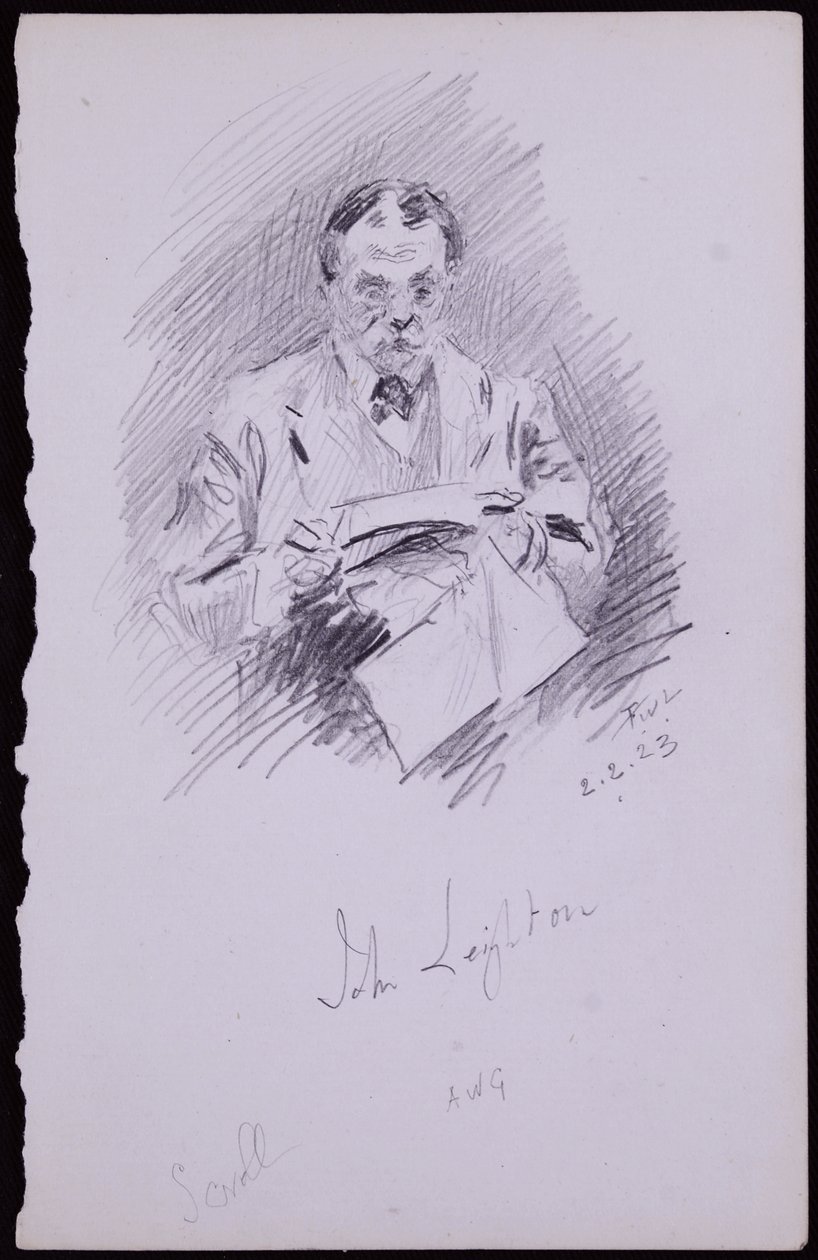 Portræt af John Leighton af Francis Wilfred Lawson