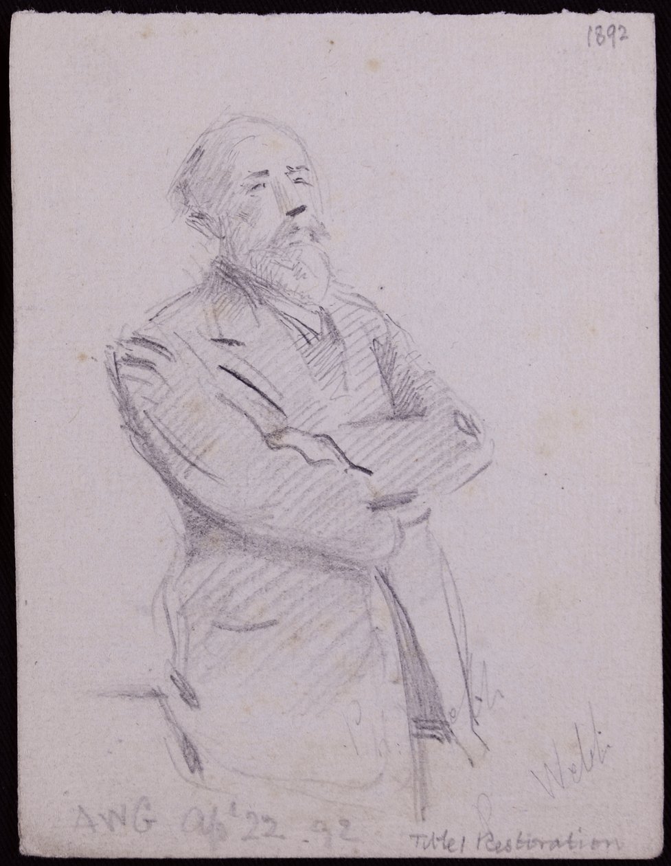 Portræt af Philip (?) Webb af Francis Wilfred Lawson