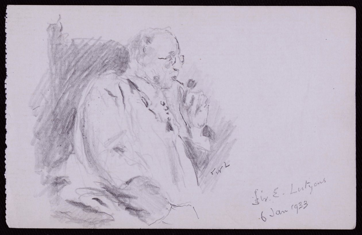 Portræt af Sir Edwin Lutyens af Francis Wilfred Lawson