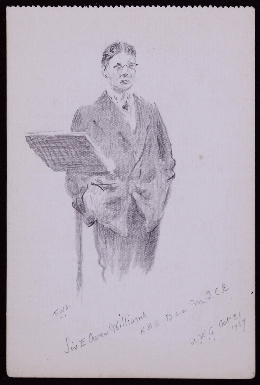 Portræt af Sir Owen Williams af Francis Wilfred Lawson