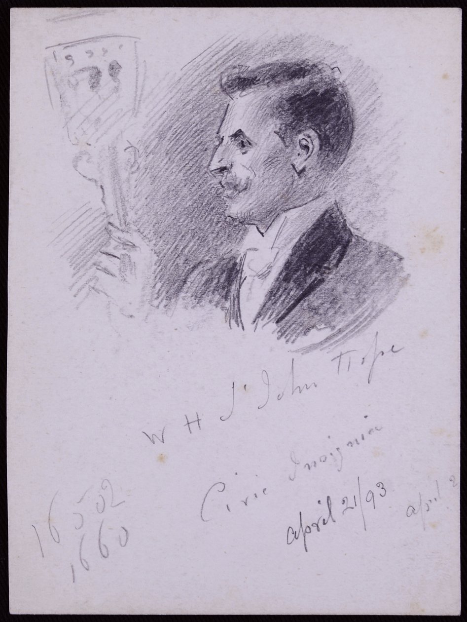 Portræt af WH St John Hope af Francis Wilfred Lawson
