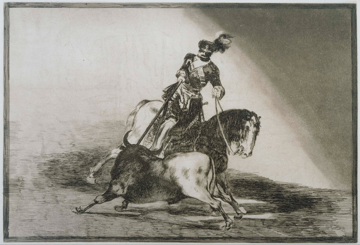 Charles V kaster en tyr af Francisco de Goya