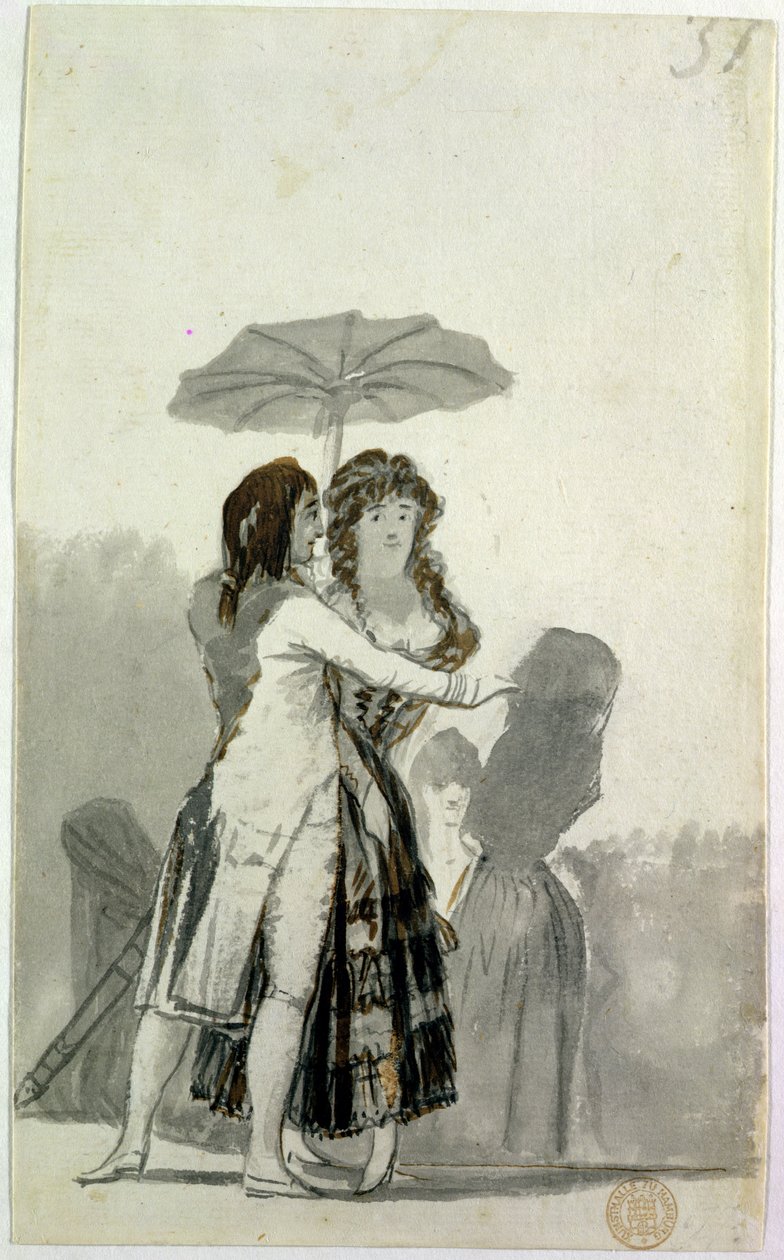 Par med parasol af Francisco de Goya