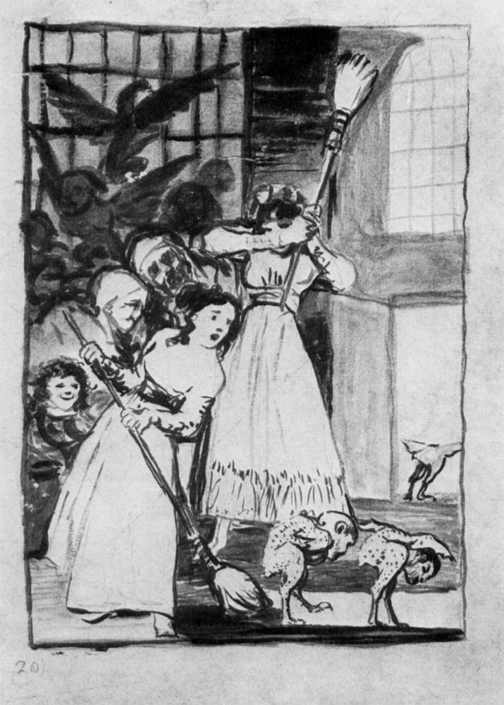 Forberedende tegning 1 Caprice af Francisco de Goya
