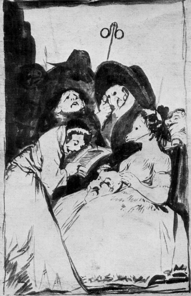 Caprice forberedende tegning 1 af Francisco de Goya
