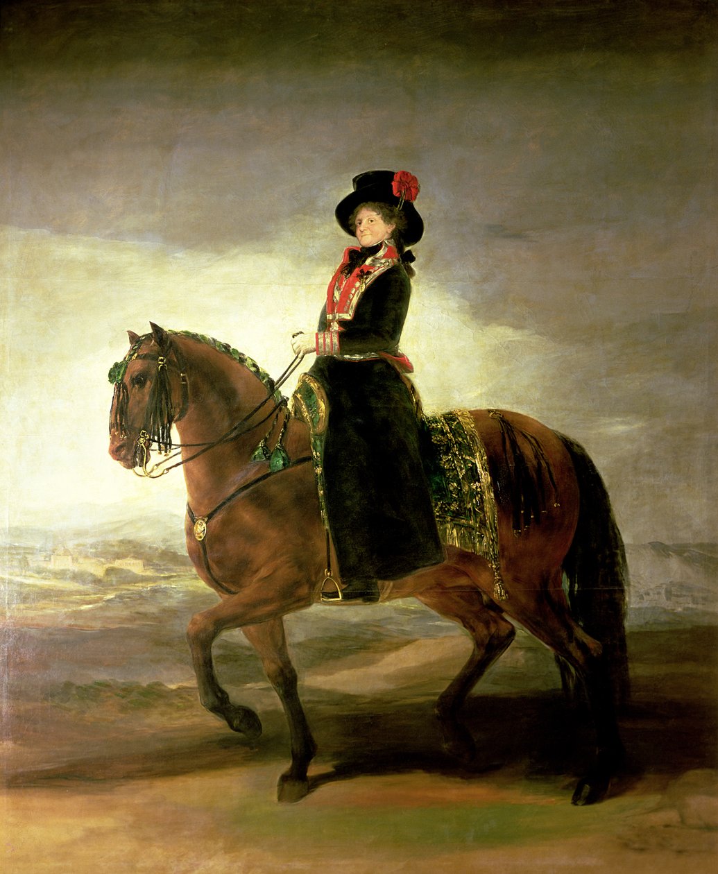 Rideportræt af dronning Maria Luisa, kone til kong Charles IV af Spanien, 1799 af Francisco de Goya