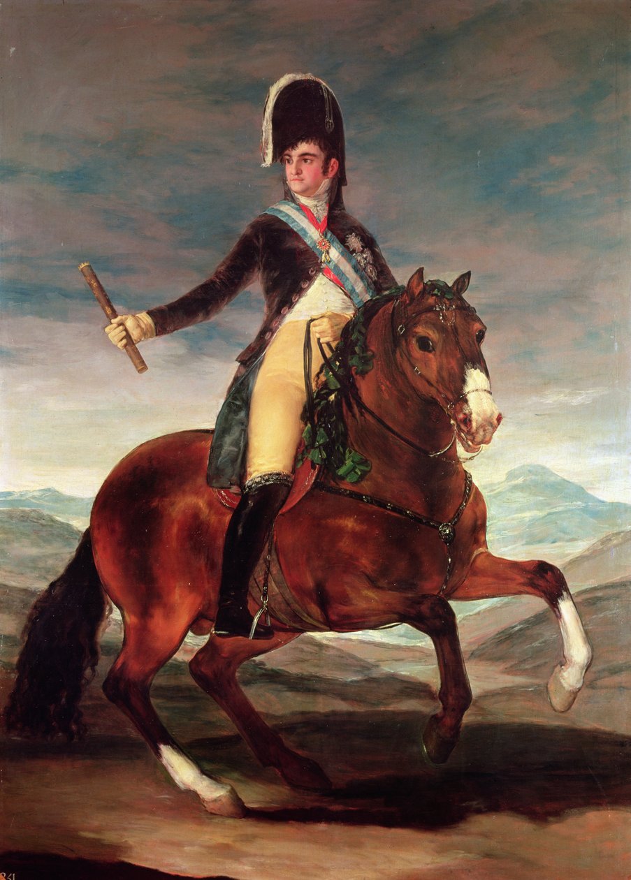 Rytterportræt af Ferdinand VII, 1808 af Francisco de Goya