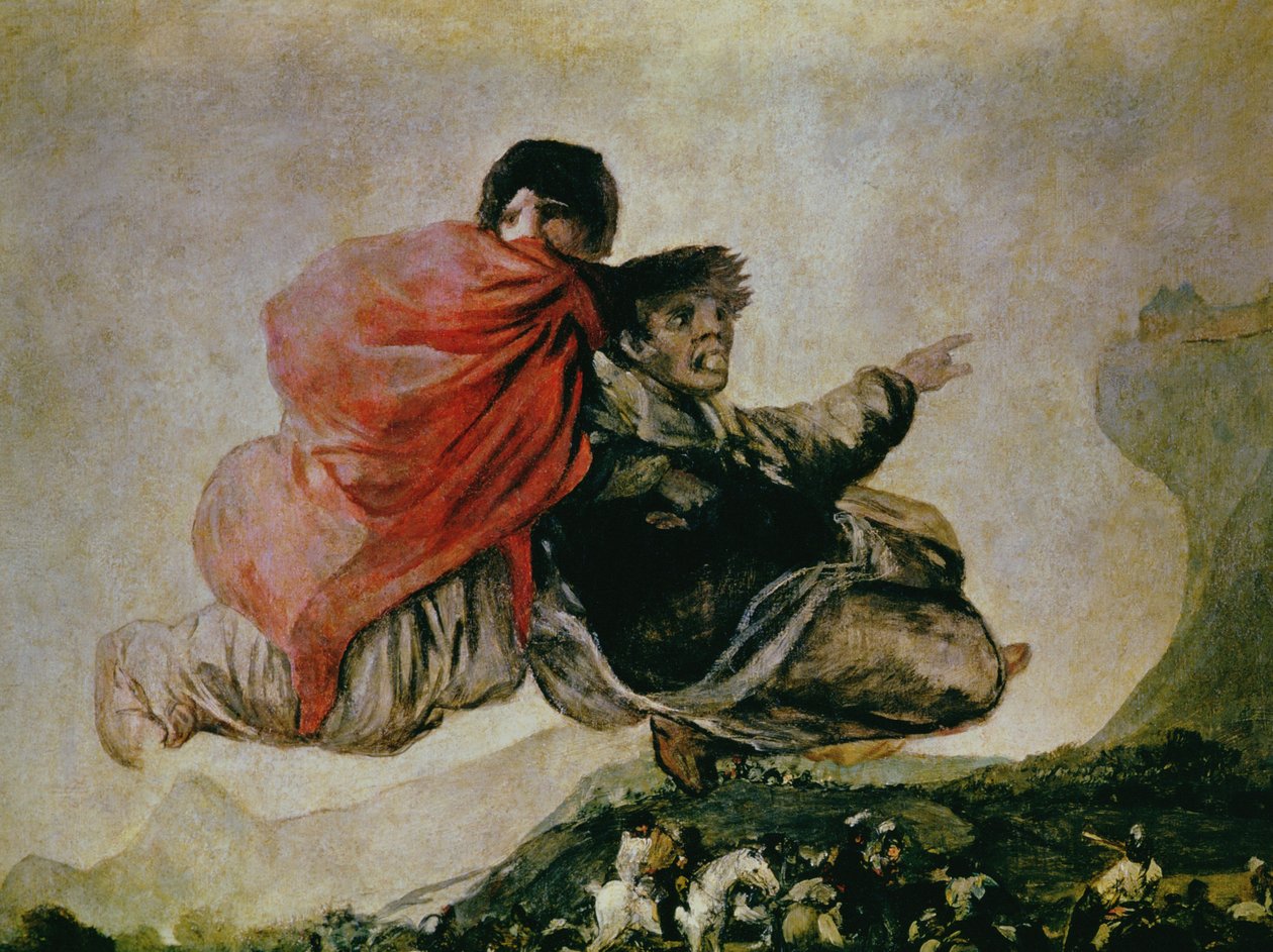 Fantastic Vision (Asmodeus) 1821-23 (olie på gesso overført til linned) (detalje af 73591) af Francisco de Goya