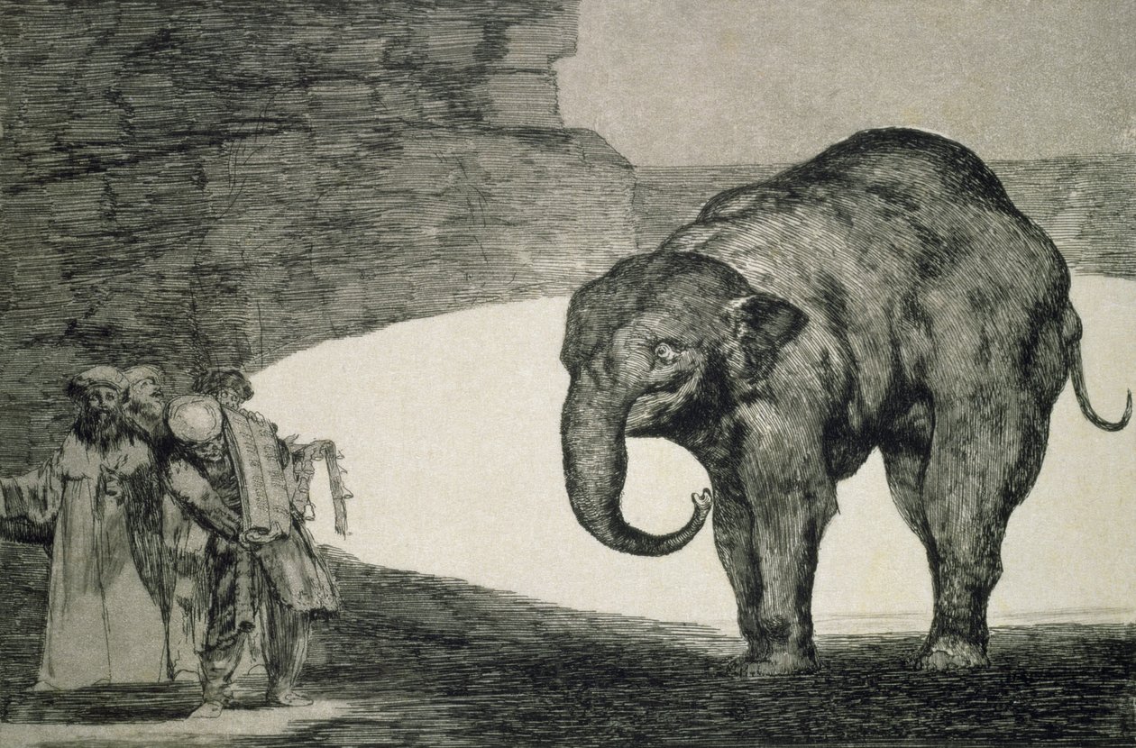 Dyrenes dårskab, fra Follies-serien, eller andre love for folket, ca. 1815-24 (radering og akvatinte på japansk papir) af Francisco de Goya
