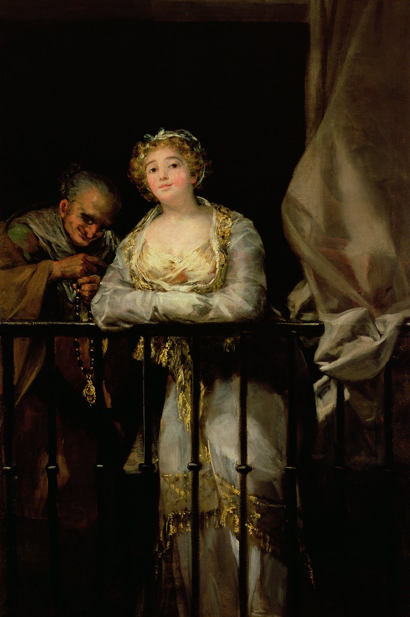 Maja og Celestina på en altan, 1805-12 af Francisco de Goya