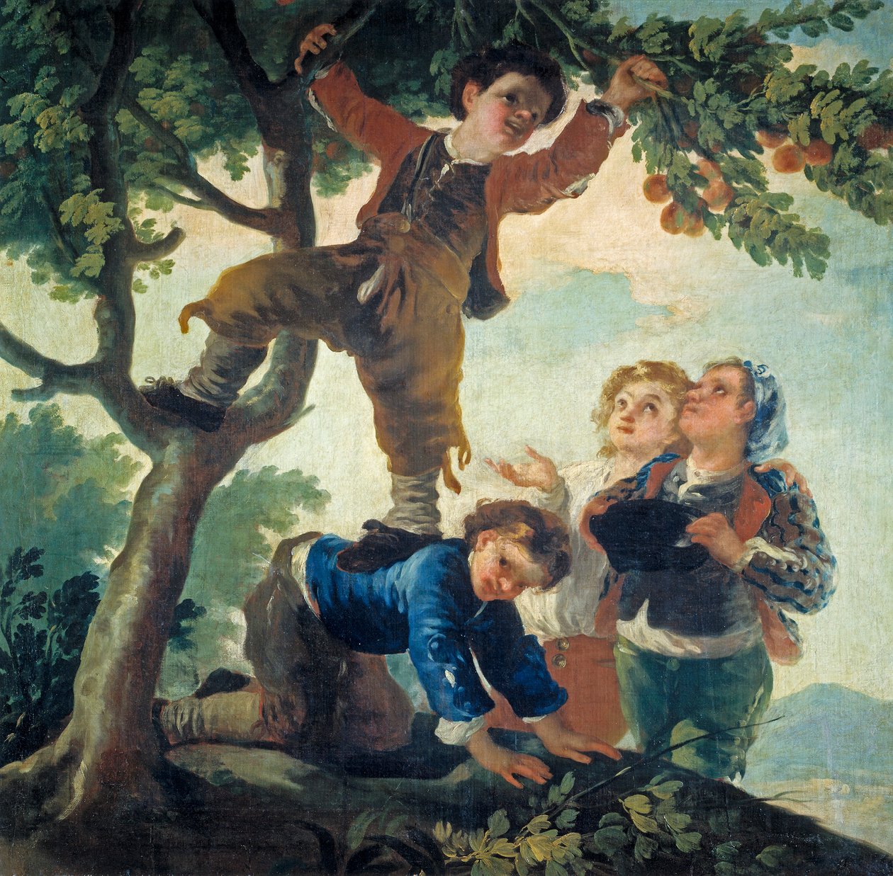 Drenge plukker frugt af Francisco de Goya