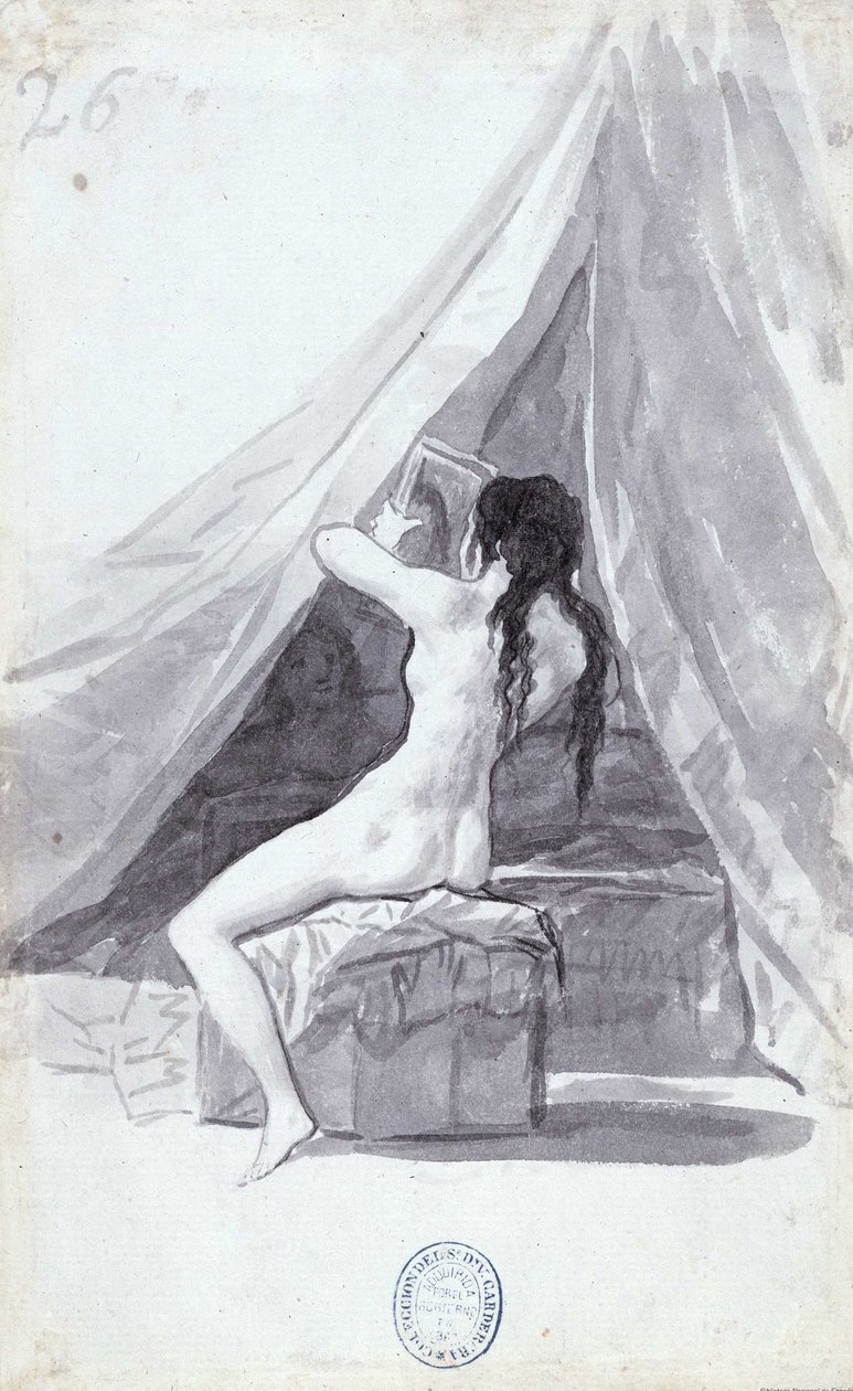 Nøgen kvinde med spejl af Francisco de Goya