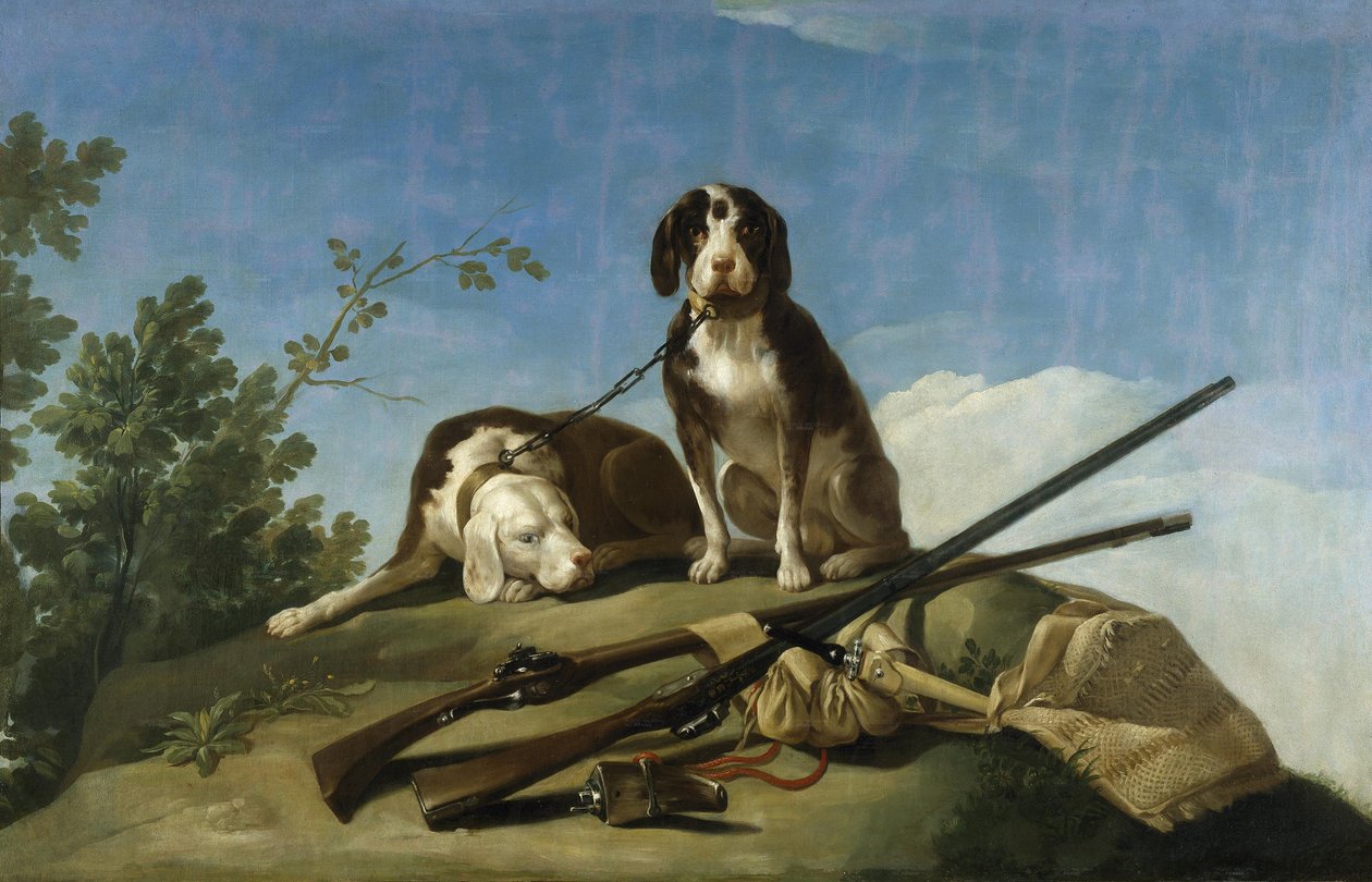 Hunde og jagtværktøjer af Francisco de Goya