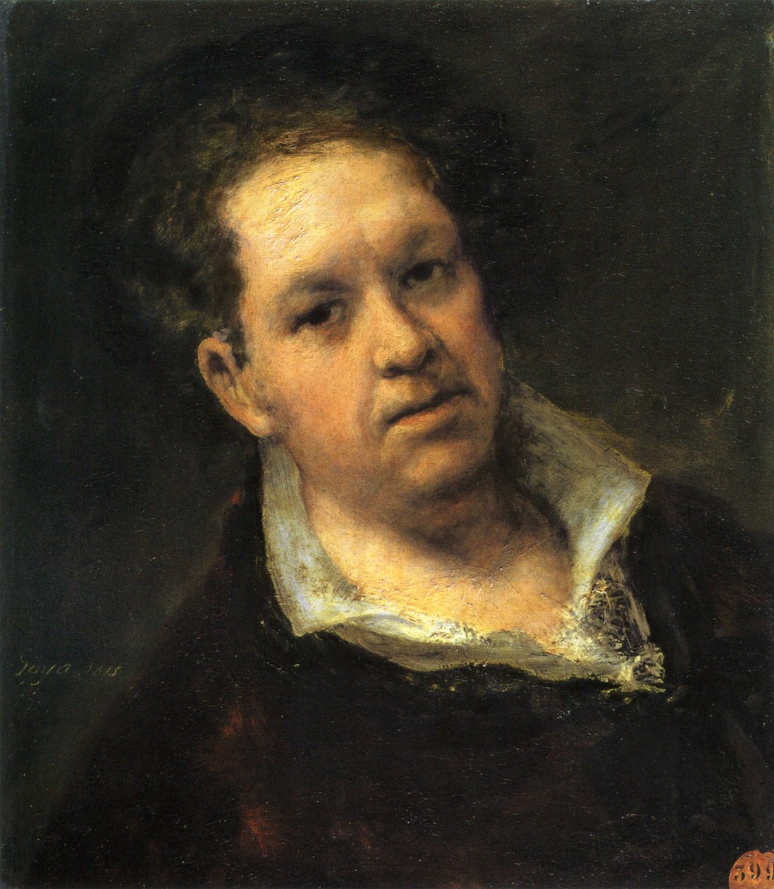 Selvportræt på 69 år af Francisco de Goya