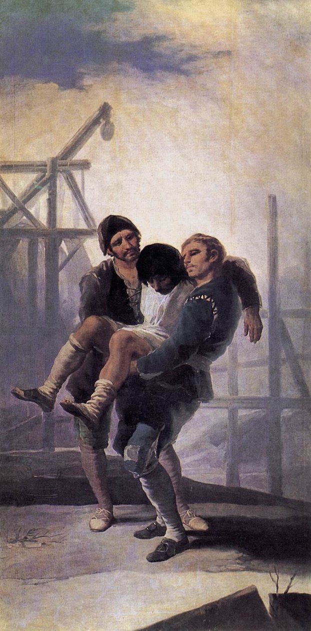 Den skadede murer af Francisco de Goya