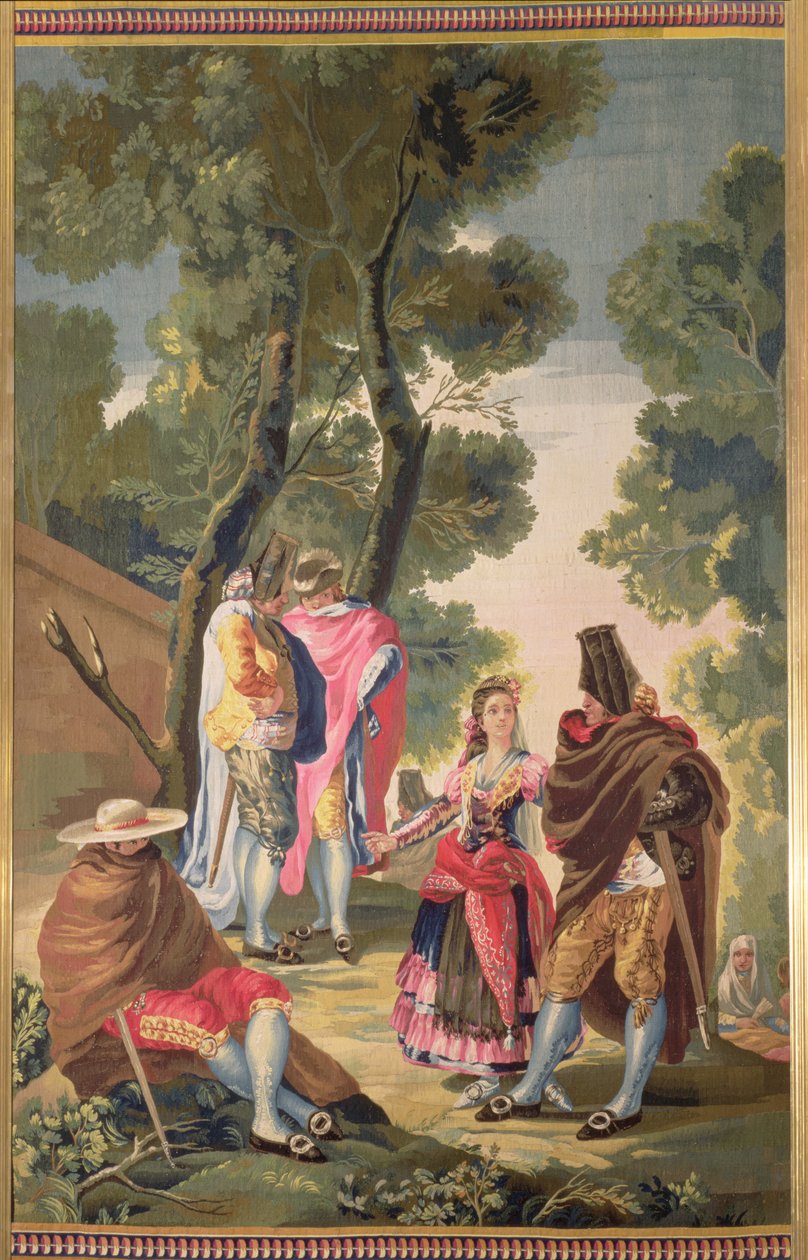Den smukke kvinde og de maskerede mænd (Vejen til Andalusien) af Francisco de Goya
