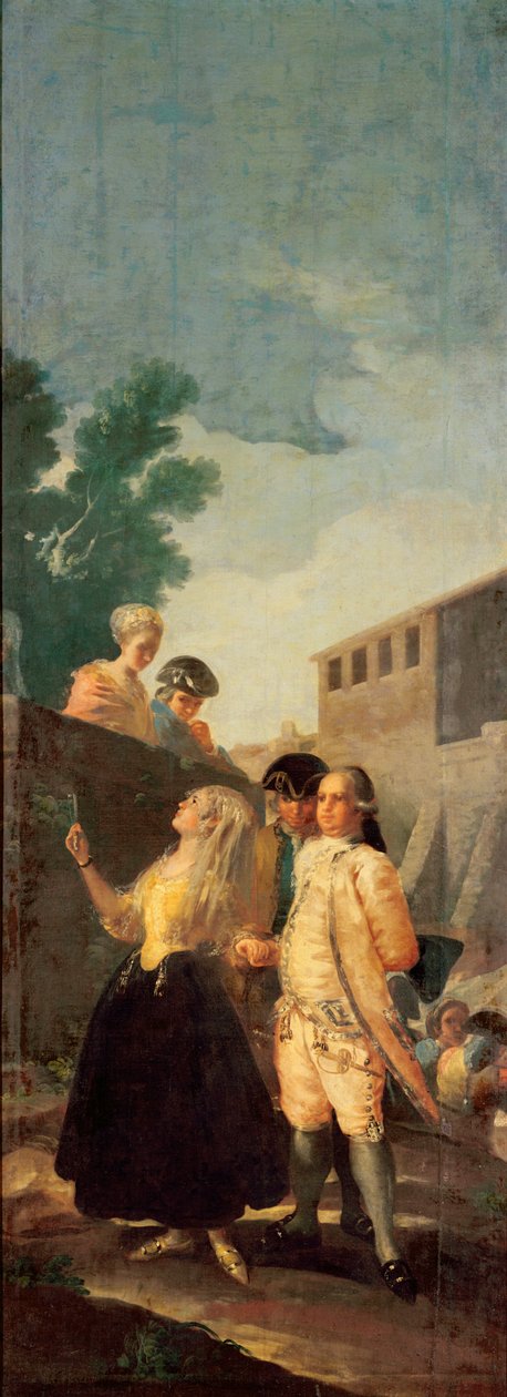 Soldaten og den unge dame, 1778-79 af Francisco de Goya