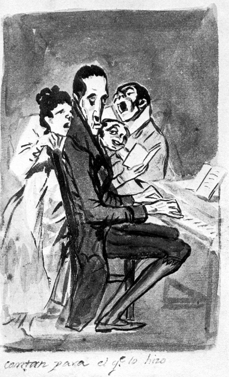 De synger for komponisten af Francisco de Goya
