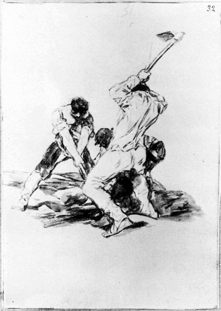 Tre mænd graver af Francisco de Goya