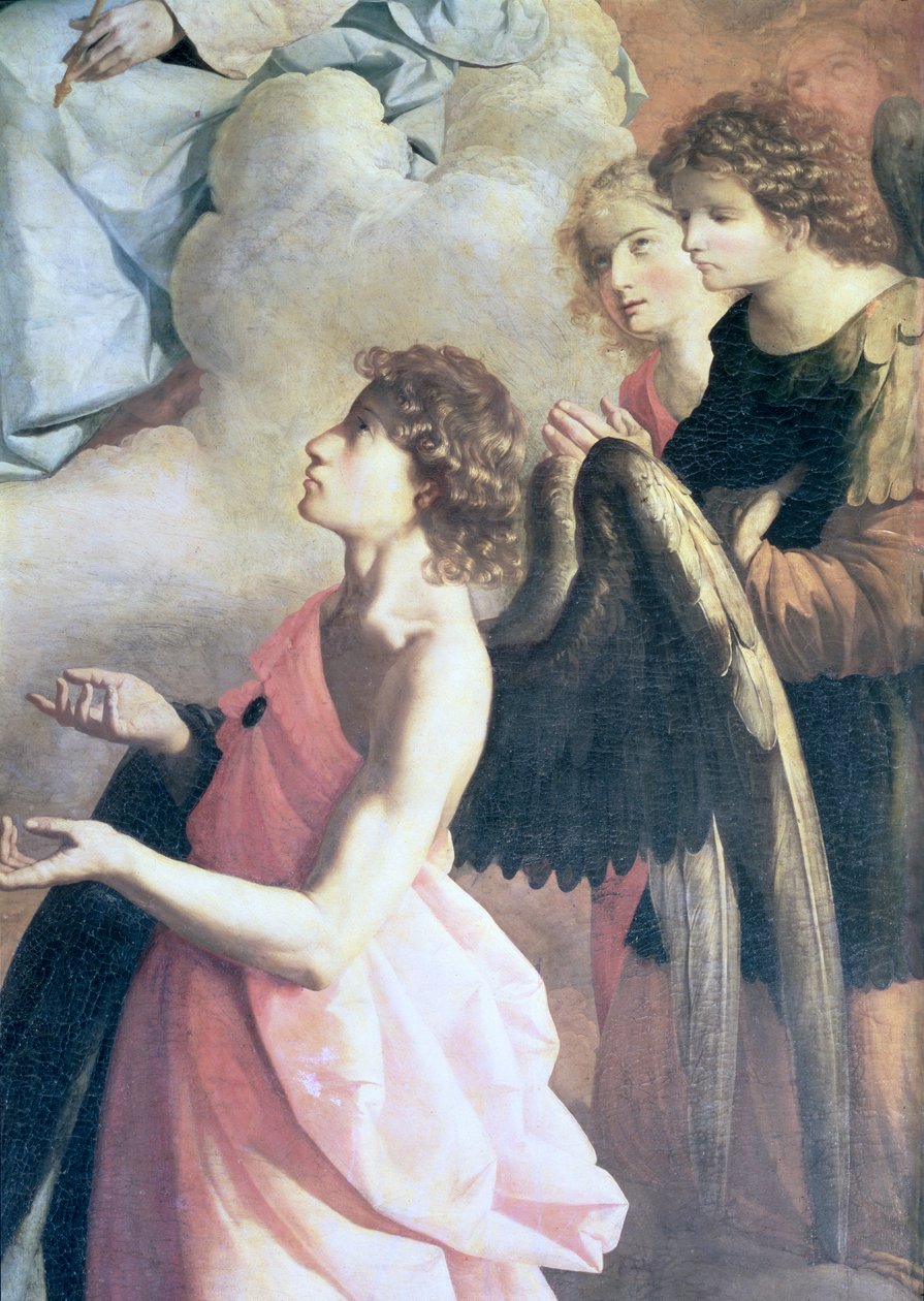 Engle: Detalje fra The Apotheosis of St. Hieronymus, c.1638-39 af Francisco de Zurbaran