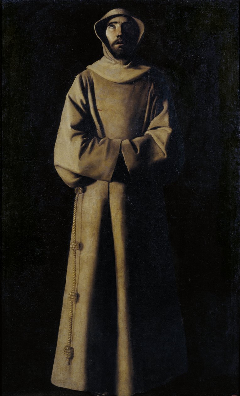 Sankt Frans af Assisi ifølge pave Nicholas mod vision af Francisco de Zurbaran