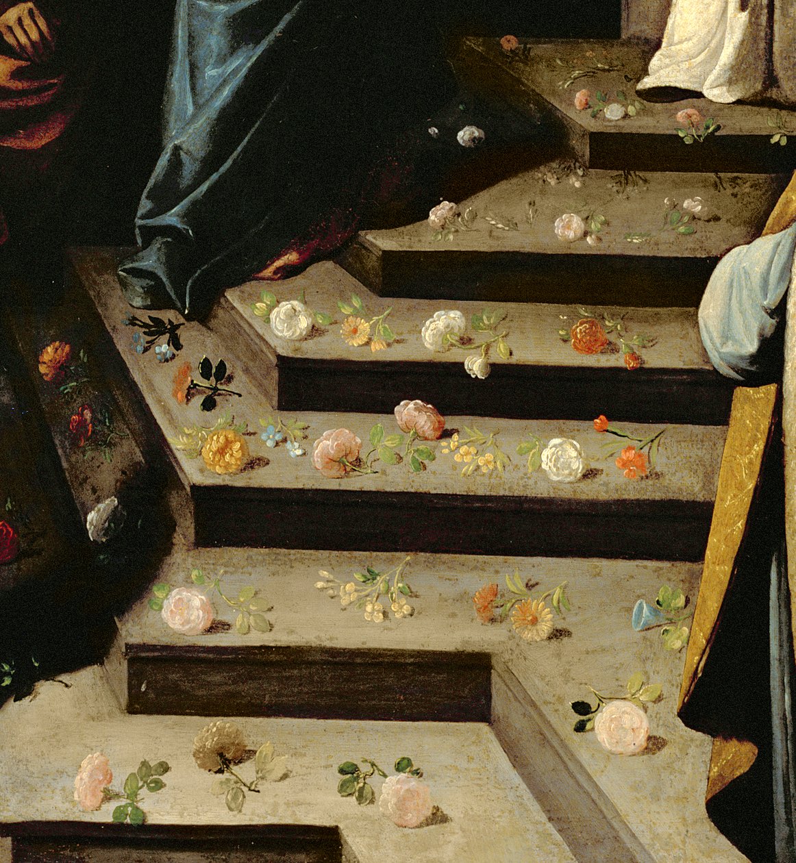 Udstrøning af blomster (detalje af 109931) af Francisco de Zurbaran