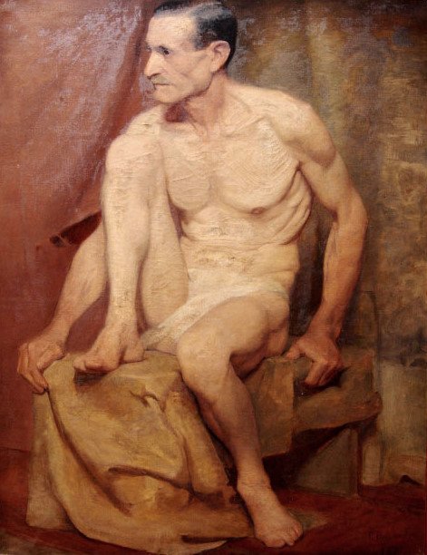 Nu masculino sentadoNøgen siddende mand af Francisco Bayardo