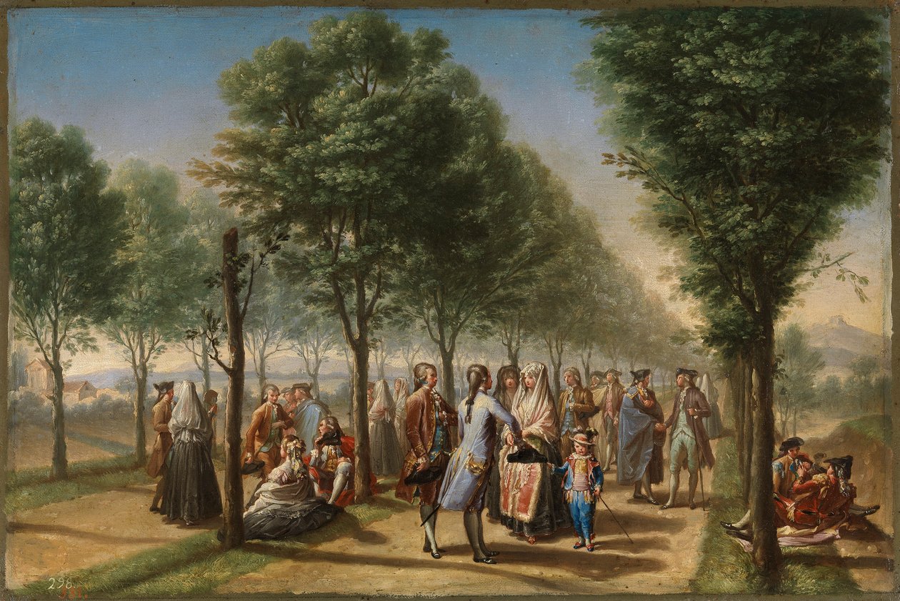 Paseo de las Delicias, i Madrid af Francisco Bayeu y Subias