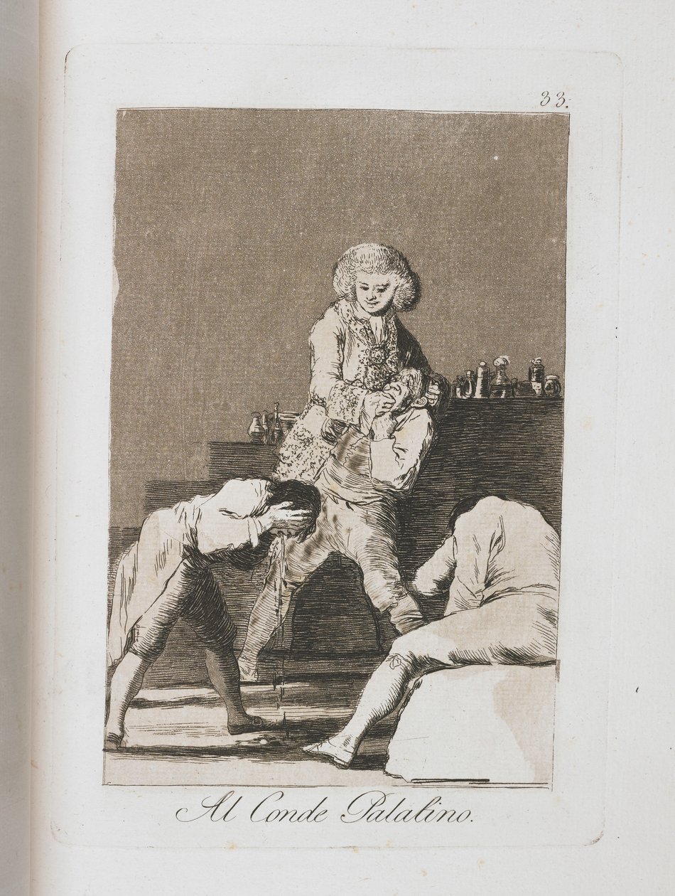 Al Conde Palantino, fra Los Caprichos, 1797-1798 af Francisco de Goya