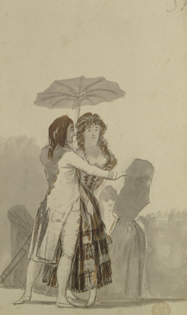 Par med en parasol af Francisco de Goya