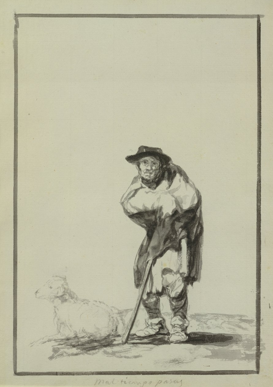 Mal tiempo pasas (gouache) af Francisco de Goya