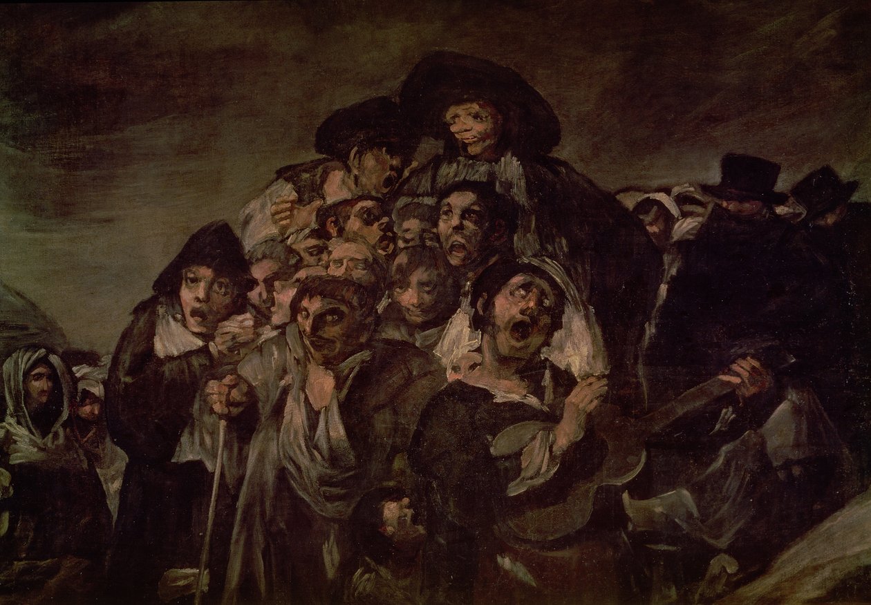 Pilgrimsrejse til poolen i San Isidro, detalje, 1821 (detalje af 38639) af Francisco de Goya